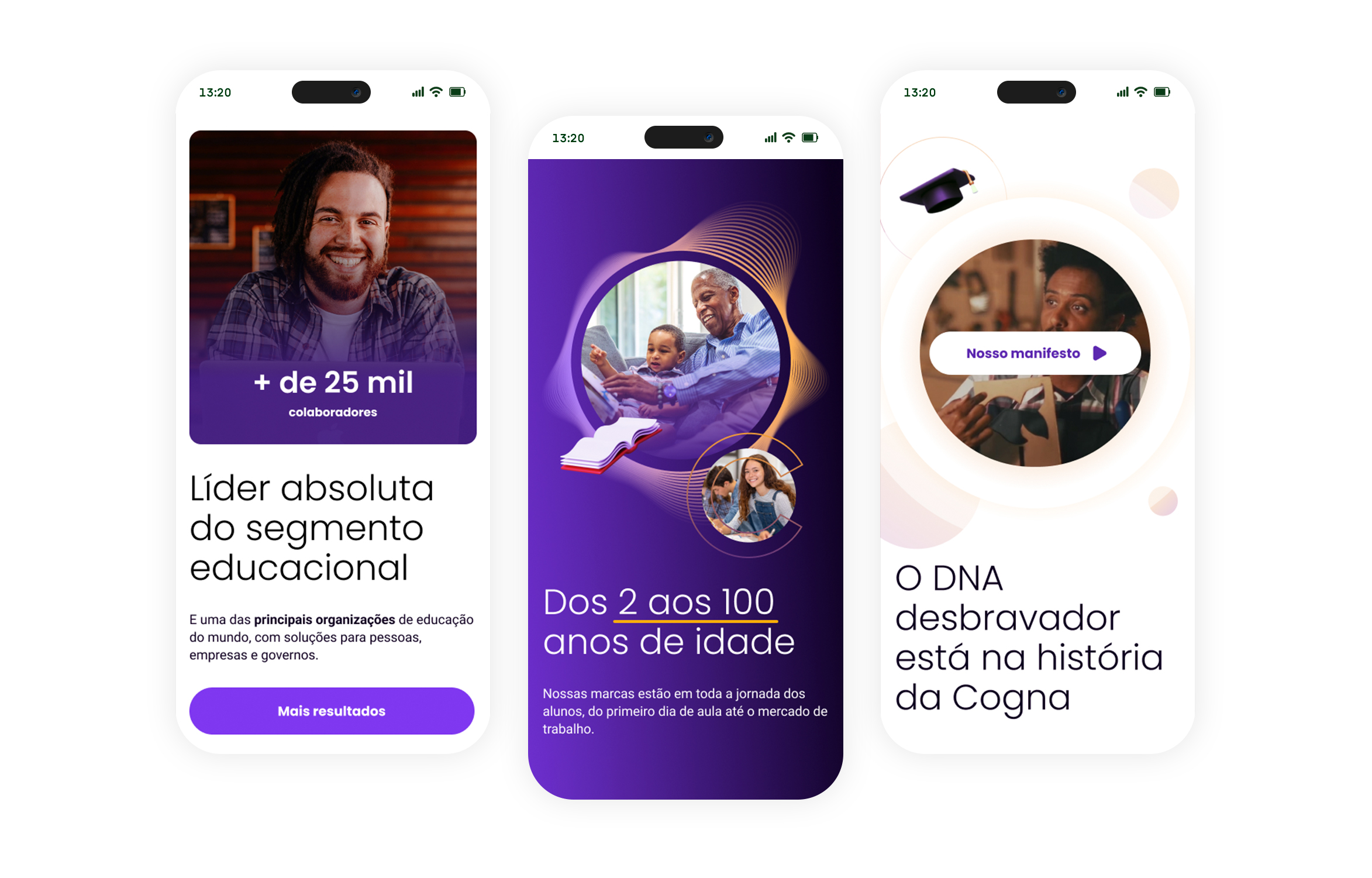 ilustração do layout mobile da página cogna